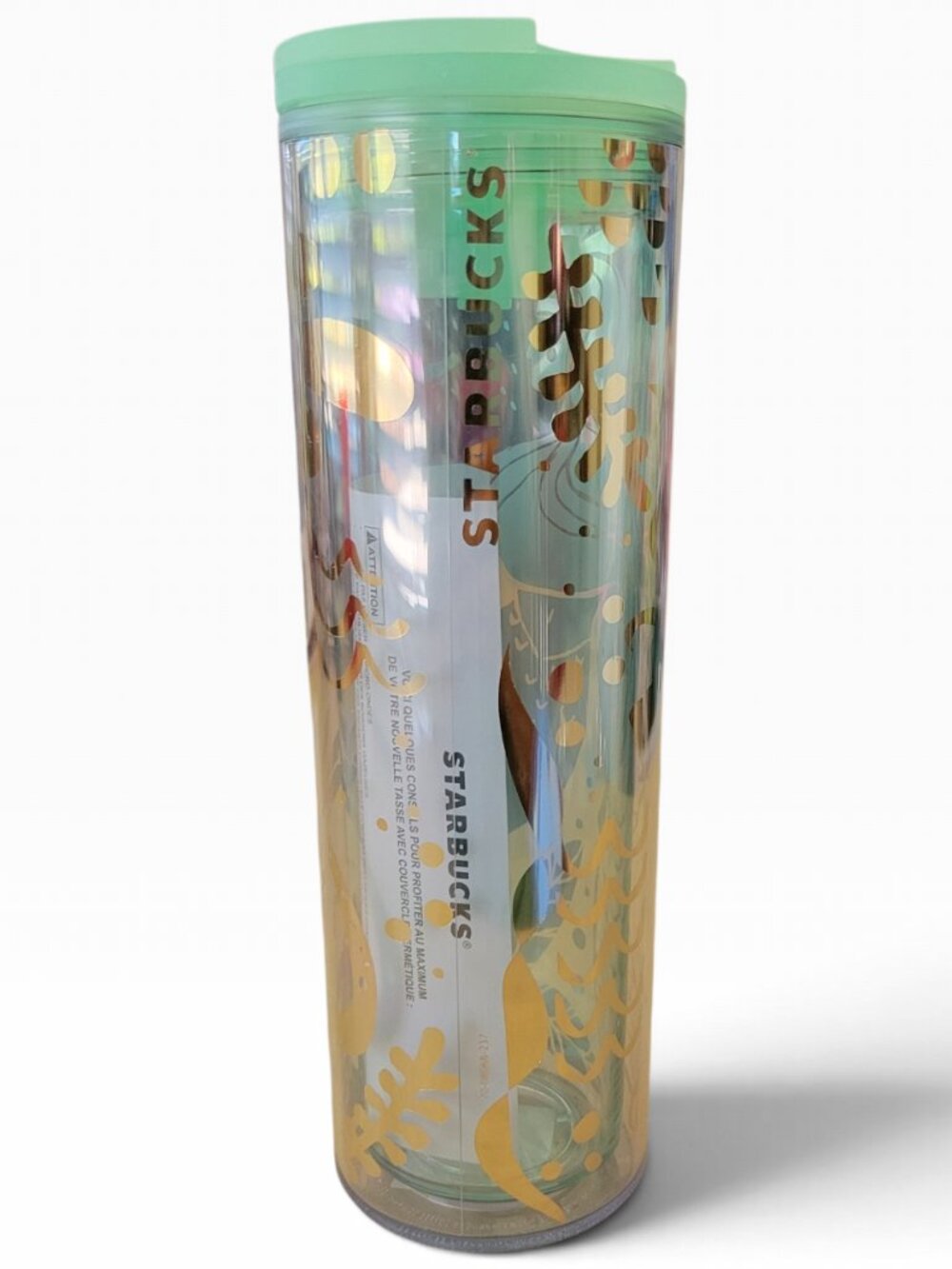 Starbucks 2020 Mermaid Scale Clear Acrylic Cold Cup Tumbler (16 oz)